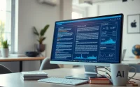 AI checker interface analyzing text, showcasing advanced detection features and tools.