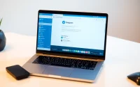 Access Telegram電腦版 on a laptop with a user-friendly interface and minimal distractions.