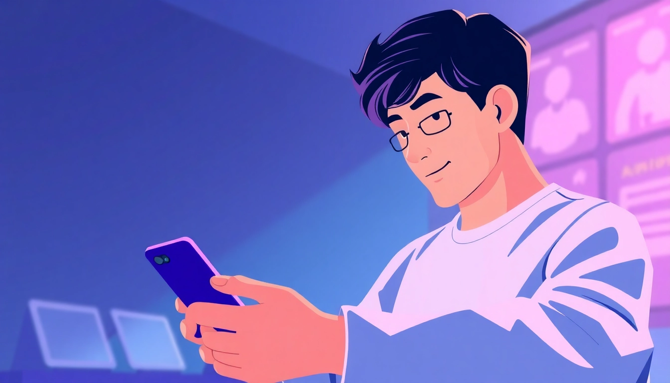 Showcase of the 美洽下载 app interface on a sleek smartphone, highlighting user-friendly features.