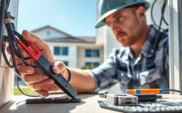 Electrician working on a residential project showcasing Electrical Contractor Clearwater expertise.
