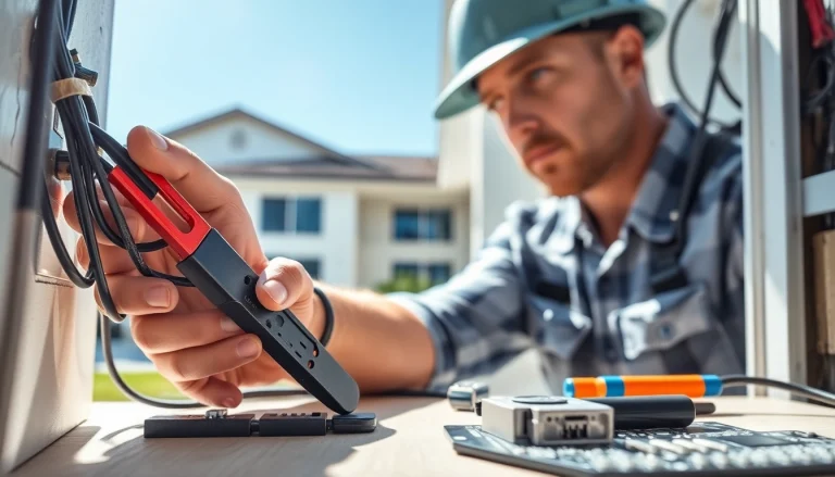 Electrician working on a residential project showcasing Electrical Contractor Clearwater expertise.