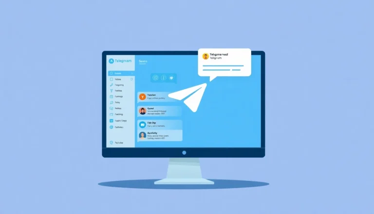 View the Telegram電腦版 interface highlighting its features on a desktop screen.