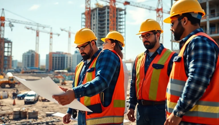 Showcasing teamwork among southern california contractors association members on a vibrant construction site.