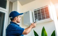 Expert technician providing ac repair glendale az services in a well-lit home environment.