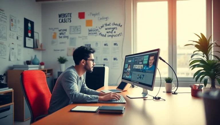 Craft stunning website design concepts with a designer's workspace showcasing creativity and inspiration.