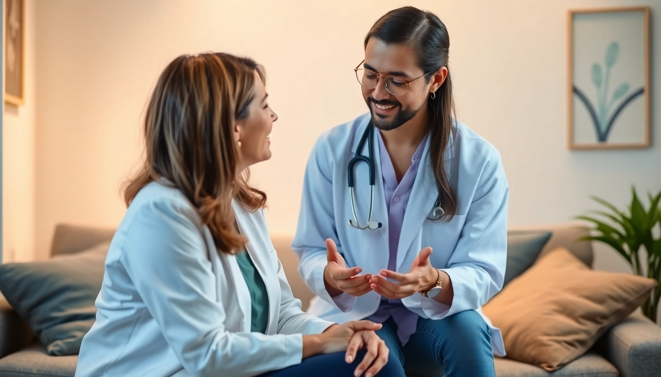 Engaging therapy session for depression treatment dubai with a caring specialist in a serene setting.