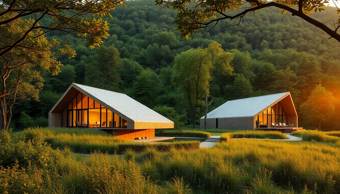 Visit innovative sip house projects showcasing sustainable building materials amidst scenic landscapes.