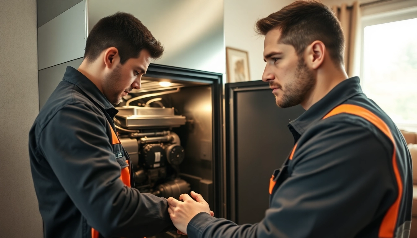 Expert HVAC technician demonstrating furnace repair Brentwood TN in a cozy home setting.