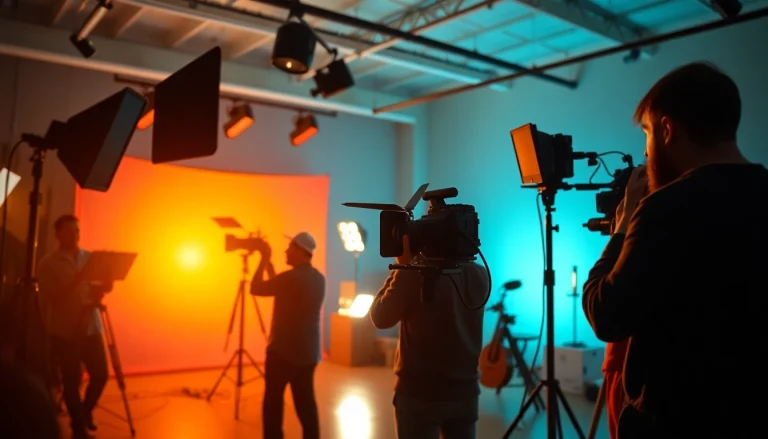 Engaging video production moment at a leading 영상업체 showcasing creative collaboration.