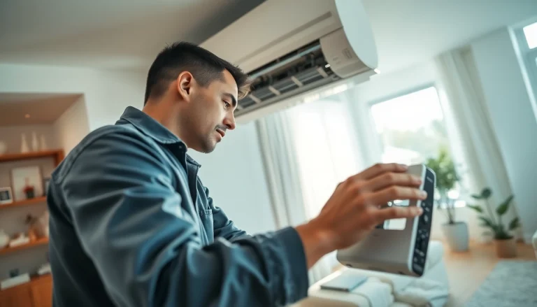 Ensure excellent AC repair in Phoenix AZ with our skilled technician servicing an HVAC unit.