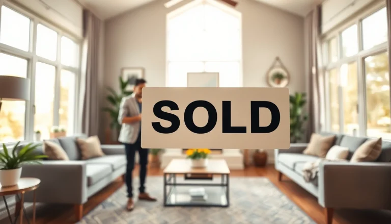 Buy my property fast with a successful home sale depicted in a beautiful living room setting.