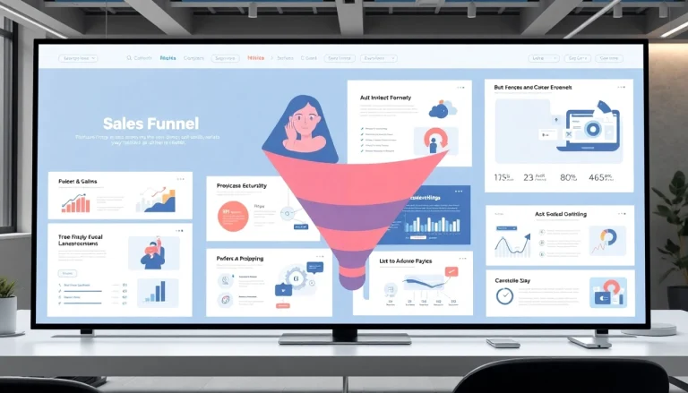 Showcase of Funnel templates on a digital interface highlighting diverse designs for various business needs.