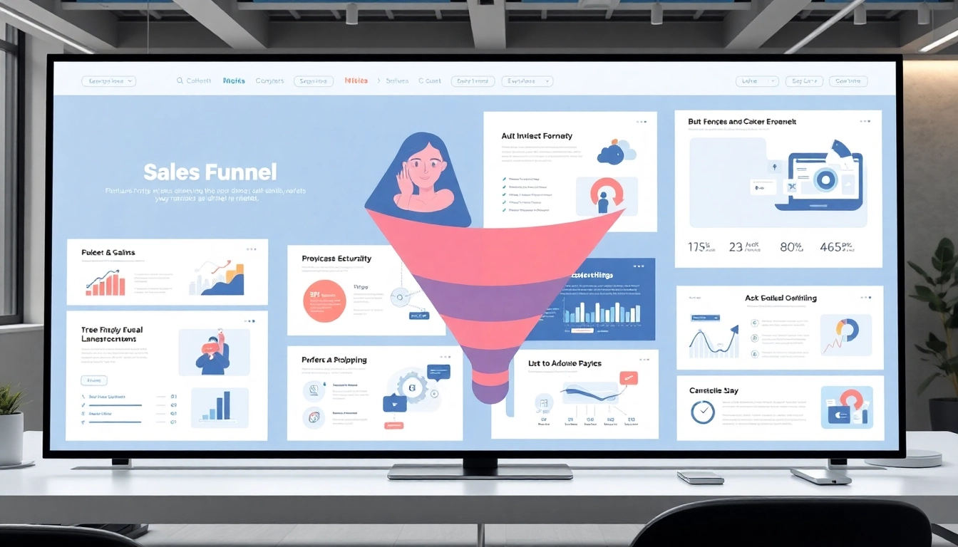 Showcase of Funnel templates on a digital interface highlighting diverse designs for various business needs.