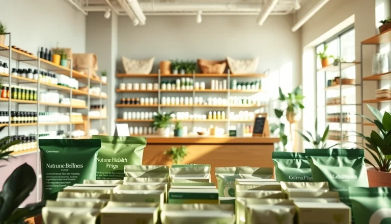 Showcasing health and wellness products from https://newimage.world/, highlighting their organic features and inviting store atmosphere.