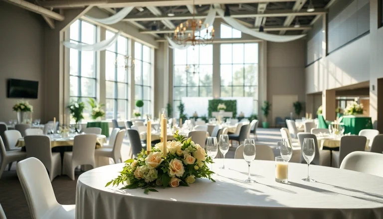 Stunning interior of the trenton event center showcasing elegant decor for special occasions.