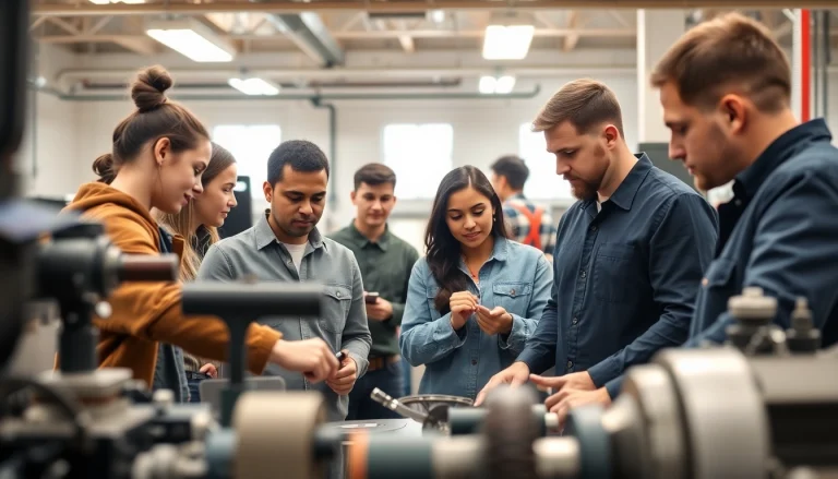 Students actively participating in hands-on training at a trade school in Tennessee.