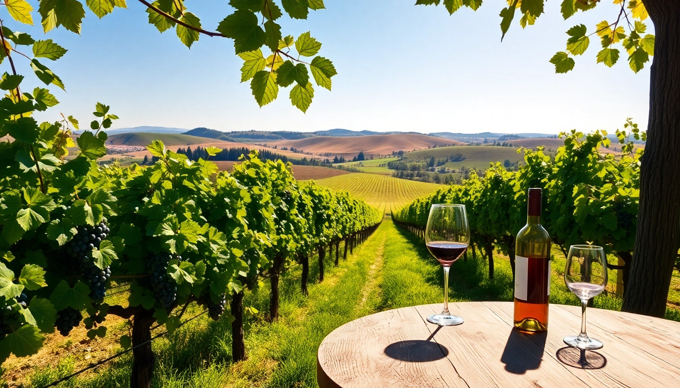 Savor exquisite wines at Sacramento wineries with a beautiful vineyard background.