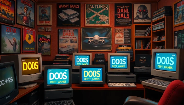 Download exciting dos games download with vintage computer retro gaming setup.