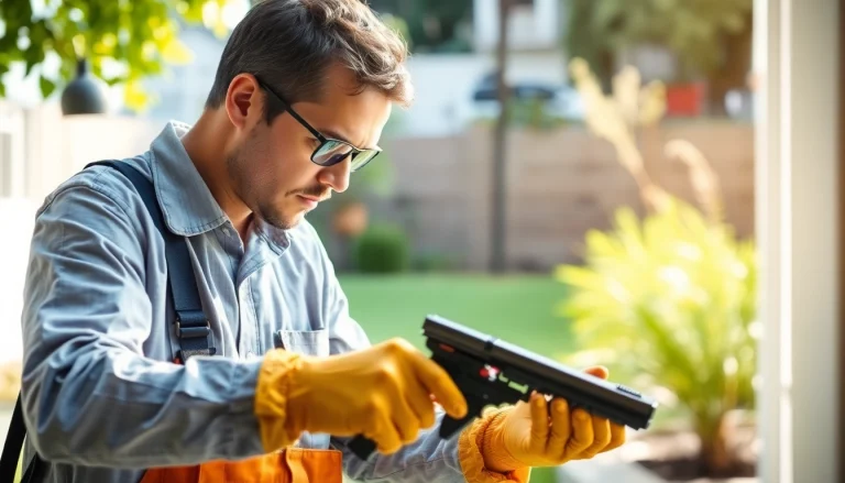 Pest control technician inspecting a home for pests, ensuring a safe environment.