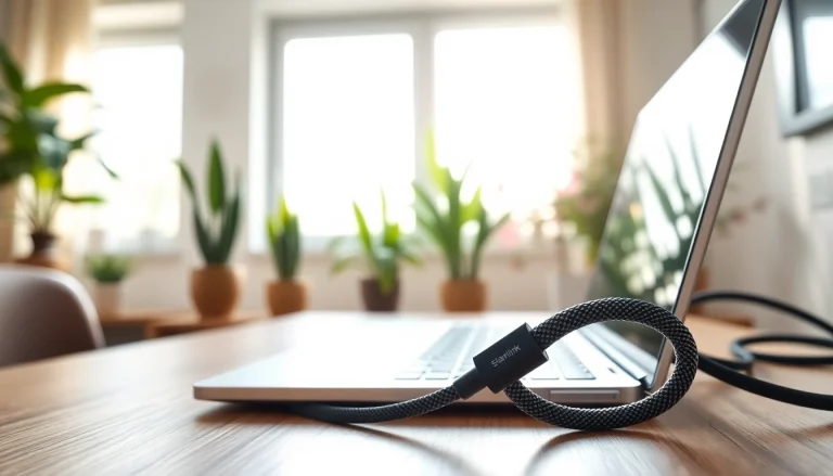 Connect the starlink mini 12v cable expertly in a stylish home office setting.