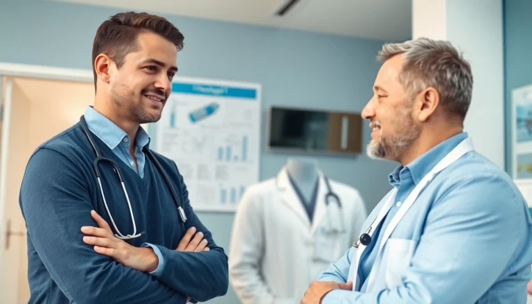 Consultation on Testosterone Replacement Therapy in a modern healthcare setting.