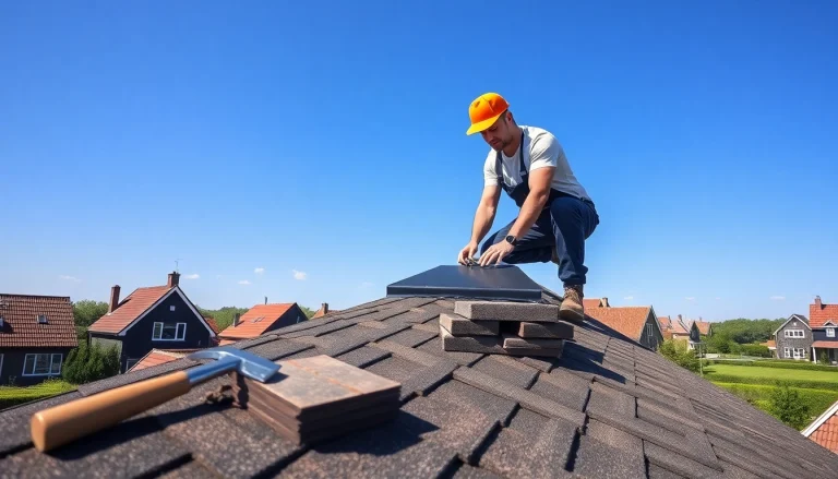 Roofer in Beekbergen expertly installing materials on a roof, showcasing dakdekker beekbergen skills.