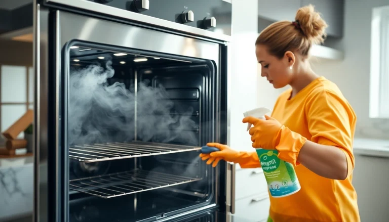 Oven cleaning dubai professionals deep clean a stainless steel oven for a spotless finish.