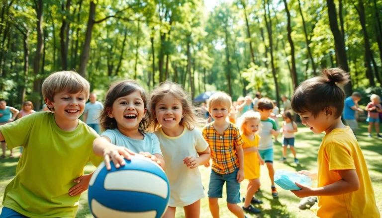 Children enjoying holiday camps through sports, arts, and nature exploration activities.