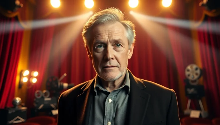 James Broadbent performing in a vintage theater, showcasing his character actor charm.