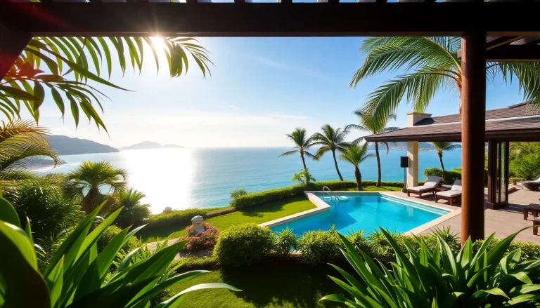 Phuket property management showcasing a luxurious villa with a stunning ocean view and pristine landscape.