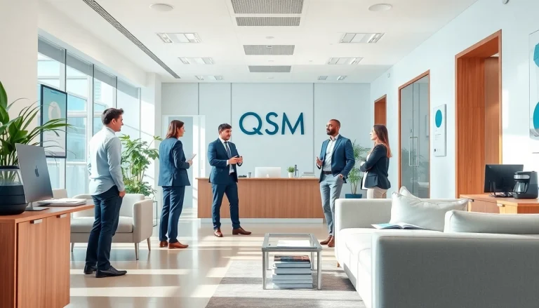 Engaging team providing QSM document clearing services in a professional office environment.
