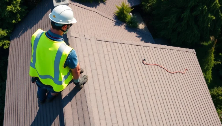 Inspect a residential roof in Vancouver Wa with professional roofing services.