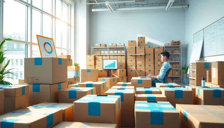 Organized setting for amazon fba wholesale business with inventory and data analysis.