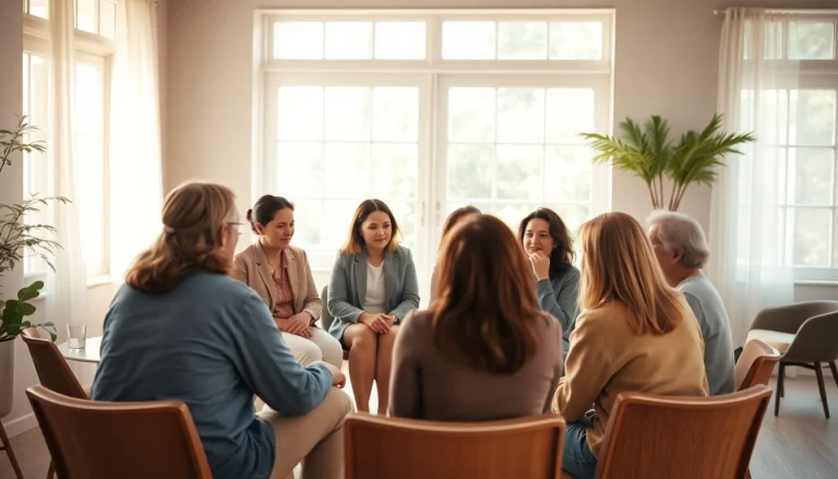 Group discussion actively dealing with grief in a supportive and healing setting.