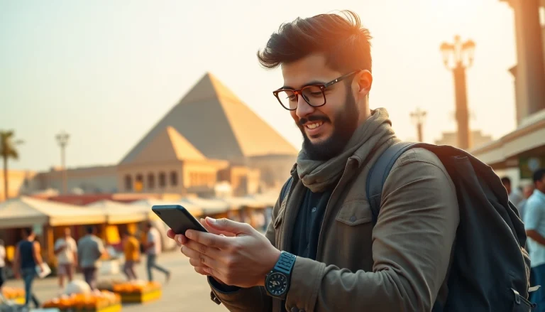 Attivando esim egitto in un contesto urbano affascinante.