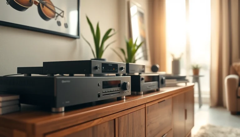 Showcase the hardware player and setup at https://hardwareplayer.com highlighting sleek designs and warm aesthetics.