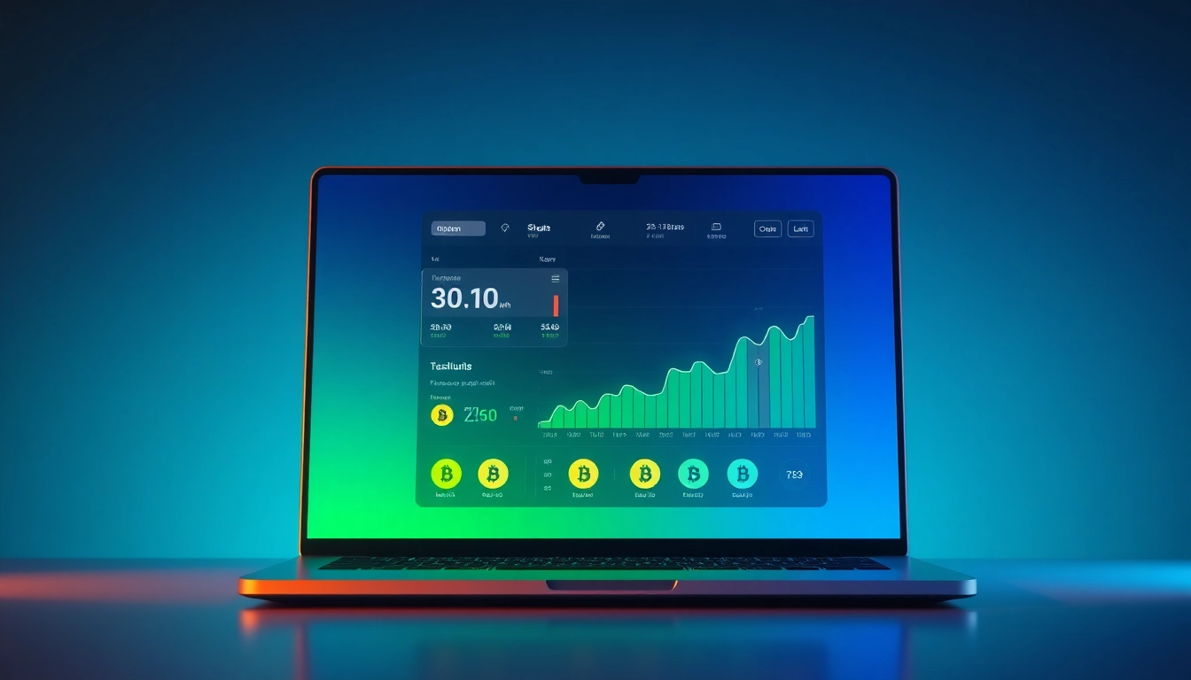 A user interacting with a flash Bitcoin app on a laptop, showcasing its real-time features and sleek interface.